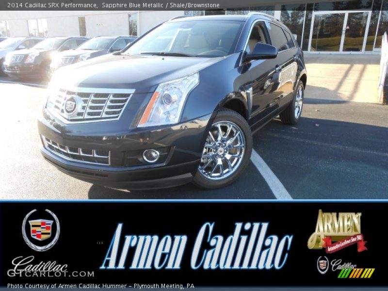 Sapphire Blue Metallic / Shale/Brownstone 2014 Cadillac SRX Performance