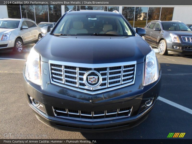Sapphire Blue Metallic / Shale/Brownstone 2014 Cadillac SRX Performance