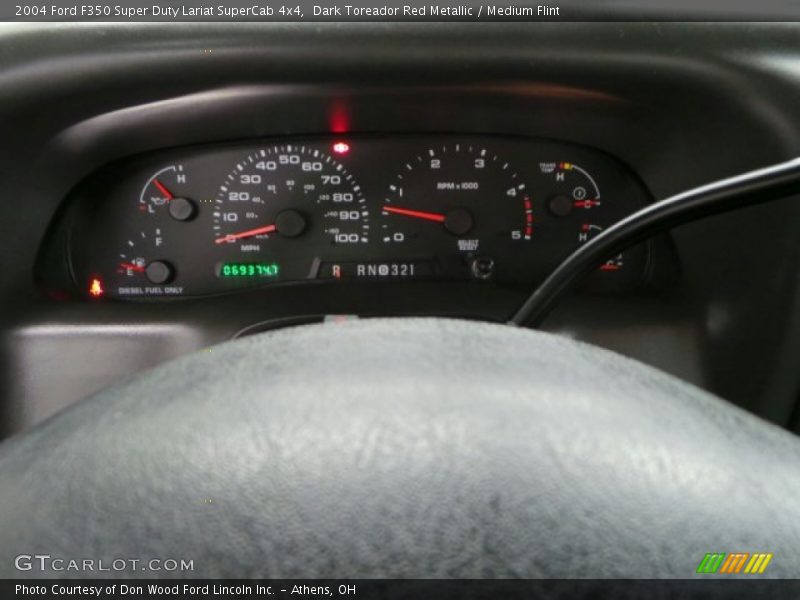 Dark Toreador Red Metallic / Medium Flint 2004 Ford F350 Super Duty Lariat SuperCab 4x4