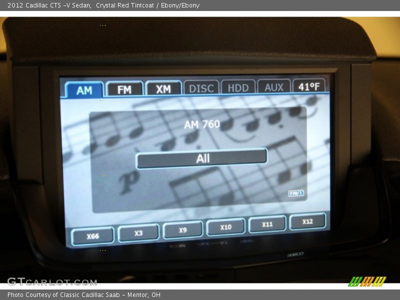 Audio System of 2012 CTS -V Sedan
