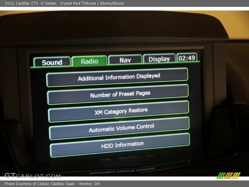 Controls of 2012 CTS -V Sedan