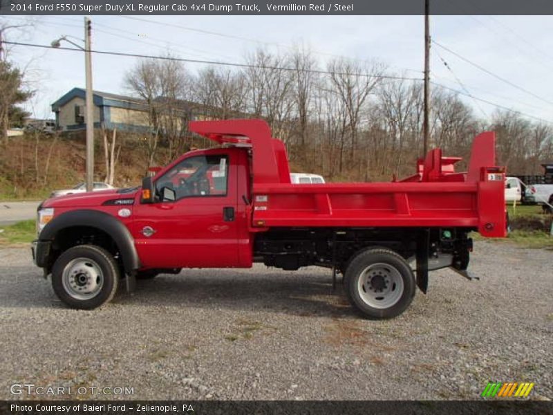  2014 F550 Super Duty XL Regular Cab 4x4 Dump Truck Vermillion Red