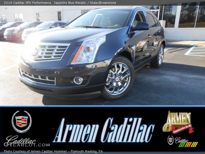 Sapphire Blue Metallic / Shale/Brownstone 2014 Cadillac SRX Performance