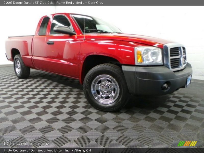 Flame Red / Medium Slate Gray 2006 Dodge Dakota ST Club Cab