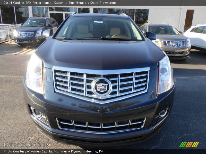 Sapphire Blue Metallic / Shale/Brownstone 2014 Cadillac SRX Performance