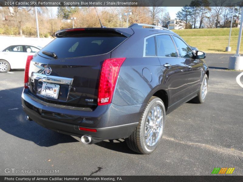 Sapphire Blue Metallic / Shale/Brownstone 2014 Cadillac SRX Performance