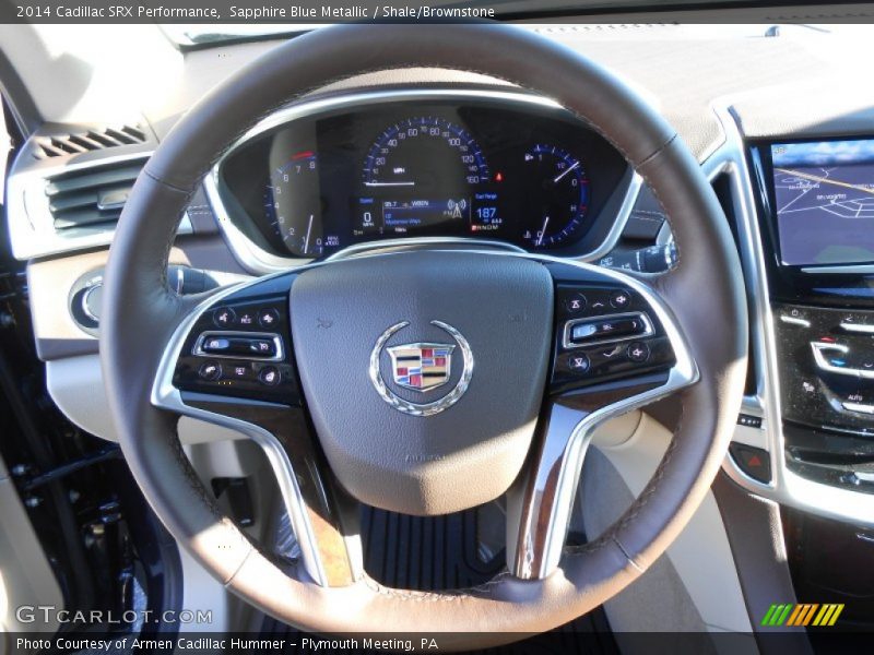 Sapphire Blue Metallic / Shale/Brownstone 2014 Cadillac SRX Performance