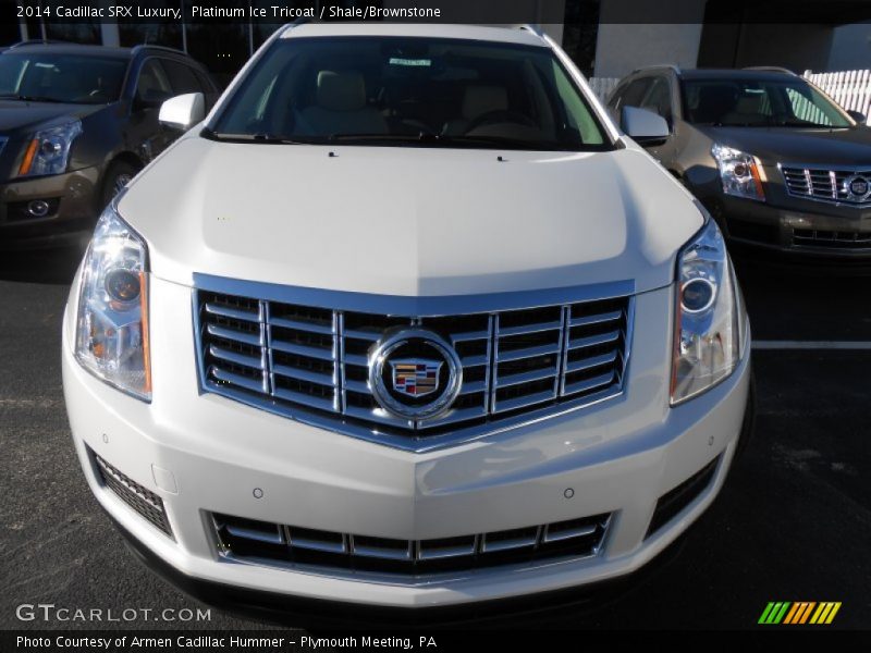 Platinum Ice Tricoat / Shale/Brownstone 2014 Cadillac SRX Luxury