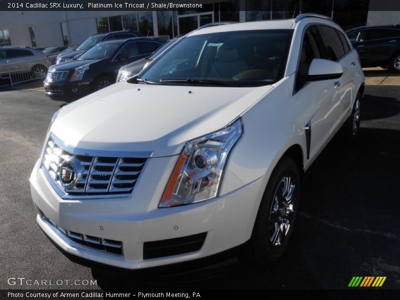 Platinum Ice Tricoat / Shale/Brownstone 2014 Cadillac SRX Luxury