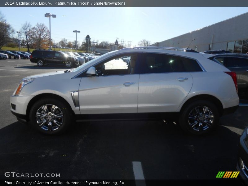 Platinum Ice Tricoat / Shale/Brownstone 2014 Cadillac SRX Luxury