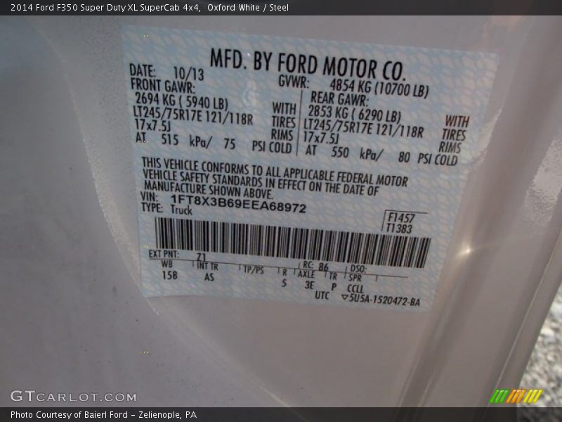 Oxford White / Steel 2014 Ford F350 Super Duty XL SuperCab 4x4