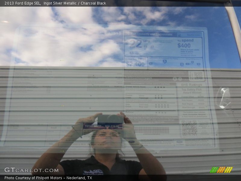 Ingot Silver Metallic / Charcoal Black 2013 Ford Edge SEL