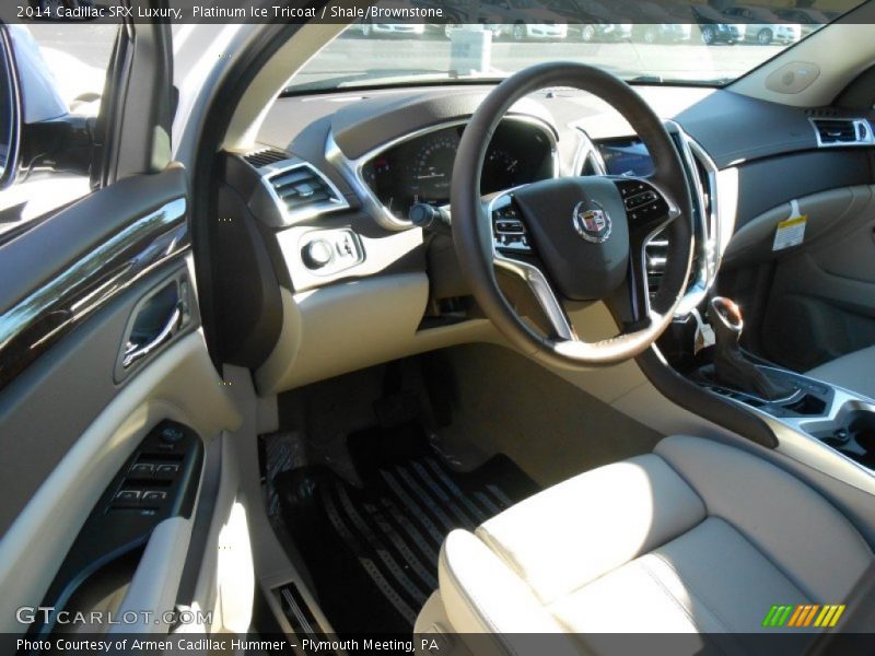 Platinum Ice Tricoat / Shale/Brownstone 2014 Cadillac SRX Luxury