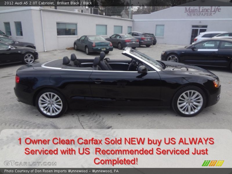 Brilliant Black / Black 2012 Audi A5 2.0T Cabriolet