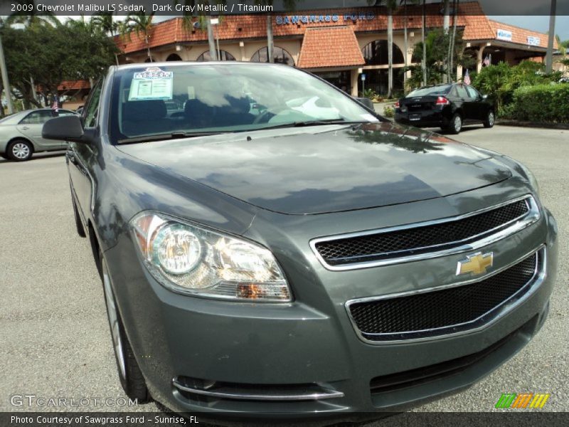 Dark Gray Metallic / Titanium 2009 Chevrolet Malibu LS Sedan