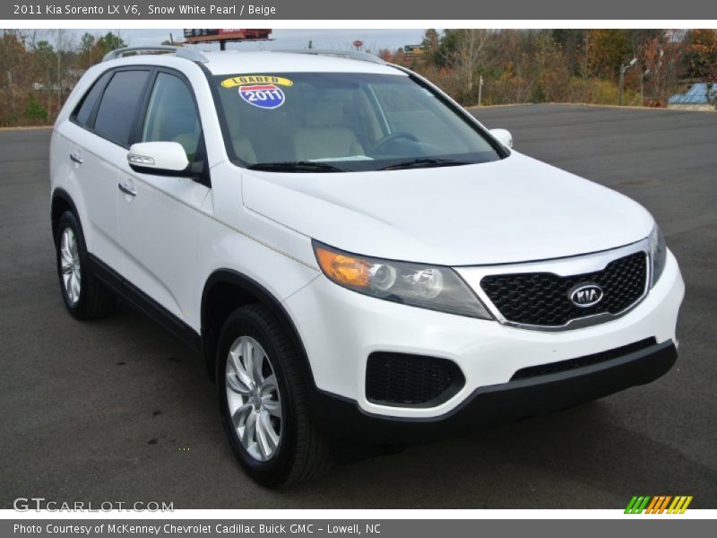 Snow White Pearl / Beige 2011 Kia Sorento LX V6