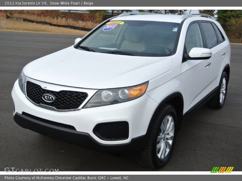 Snow White Pearl / Beige 2011 Kia Sorento LX V6