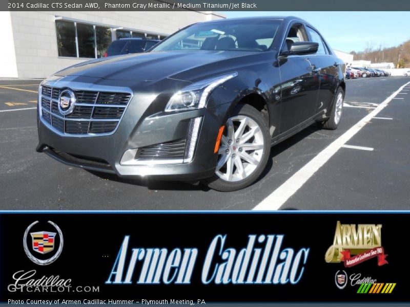 Phantom Gray Metallic / Medium Titanium/Jet Black 2014 Cadillac CTS Sedan AWD