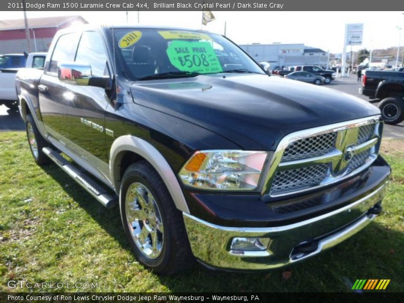 Brilliant Black Crystal Pearl / Dark Slate Gray 2011 Dodge Ram 1500 Laramie Crew Cab 4x4