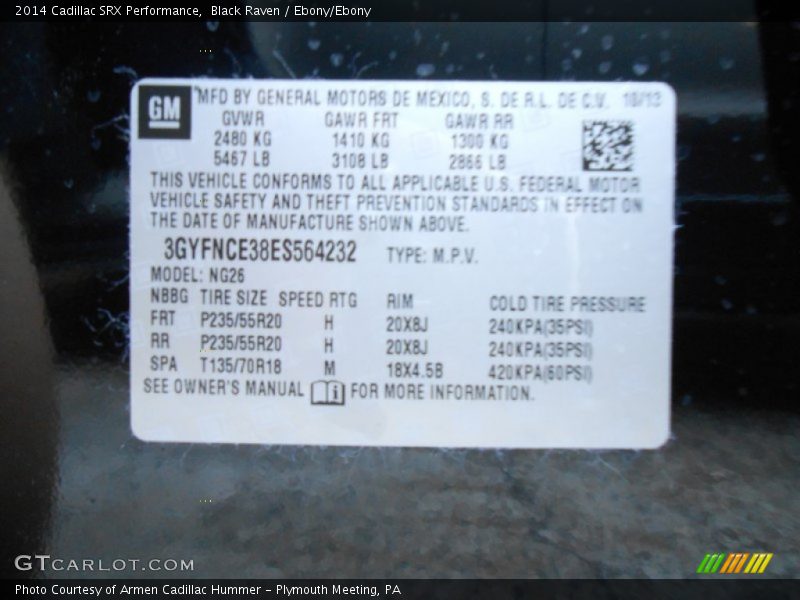 Black Raven / Ebony/Ebony 2014 Cadillac SRX Performance