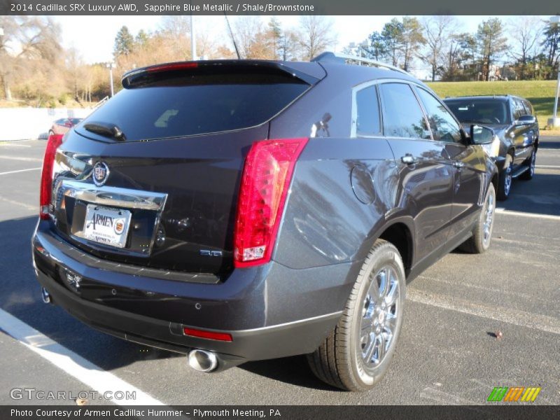 Sapphire Blue Metallic / Shale/Brownstone 2014 Cadillac SRX Luxury AWD