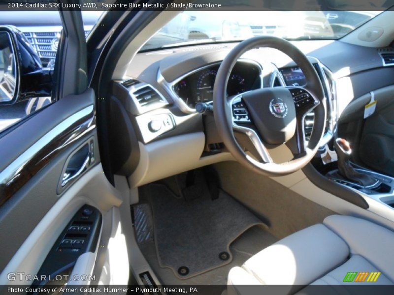 Sapphire Blue Metallic / Shale/Brownstone 2014 Cadillac SRX Luxury AWD