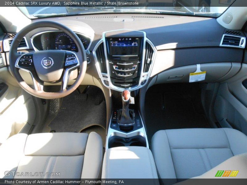 Sapphire Blue Metallic / Shale/Brownstone 2014 Cadillac SRX Luxury AWD