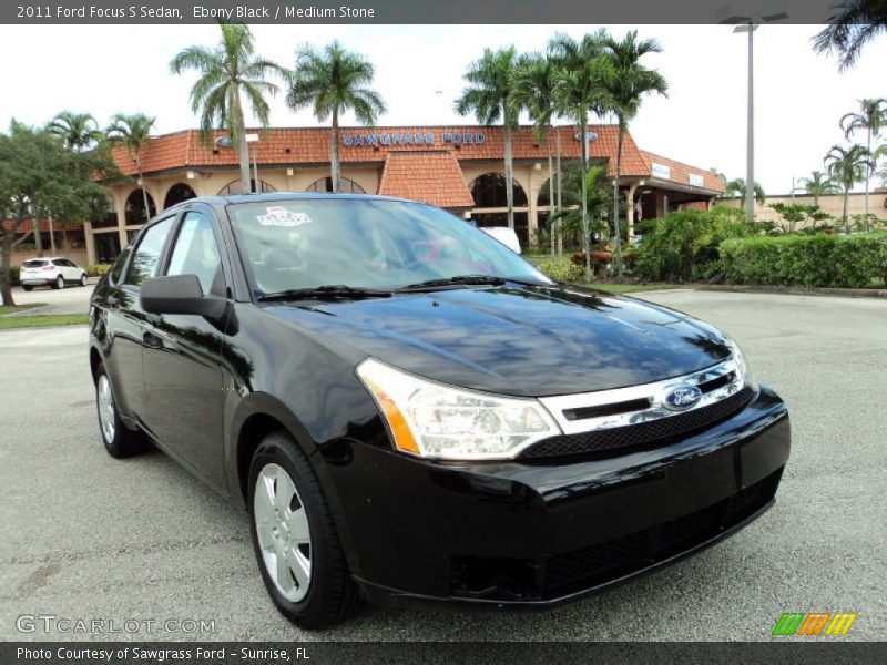 Ebony Black / Medium Stone 2011 Ford Focus S Sedan