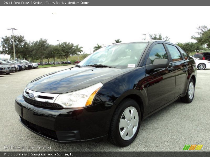 Ebony Black / Medium Stone 2011 Ford Focus S Sedan
