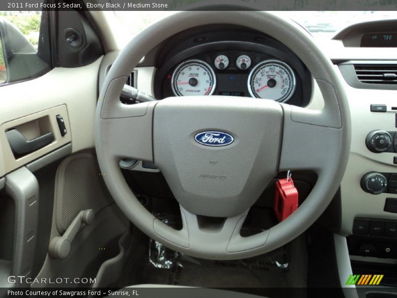 Ebony Black / Medium Stone 2011 Ford Focus S Sedan