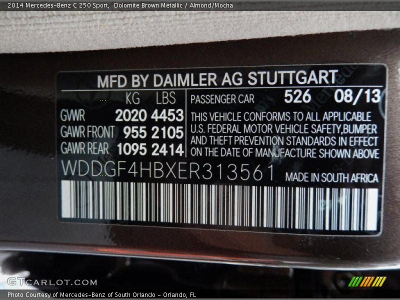 526 - 2014 Mercedes-Benz C 250 Sport