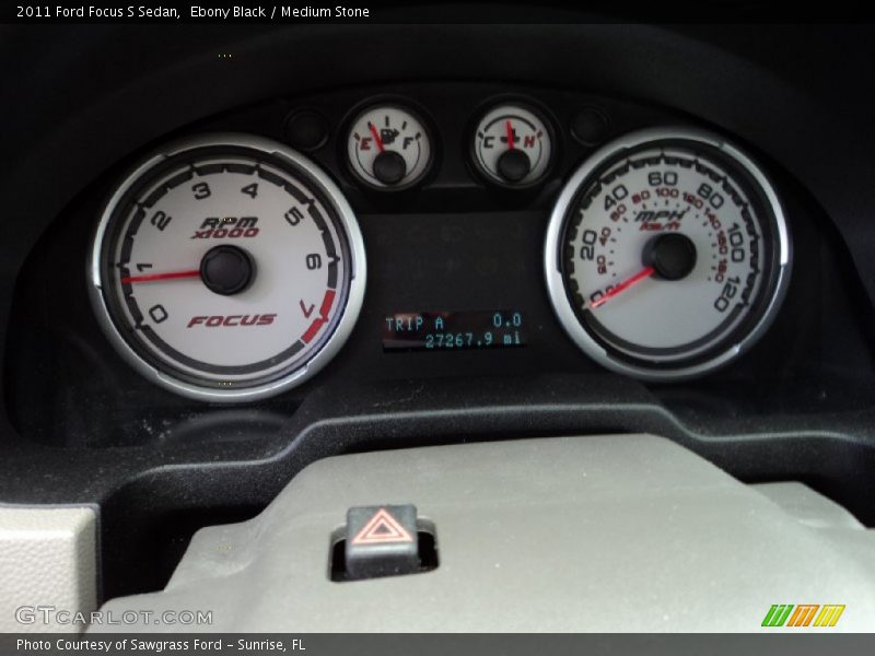 Ebony Black / Medium Stone 2011 Ford Focus S Sedan