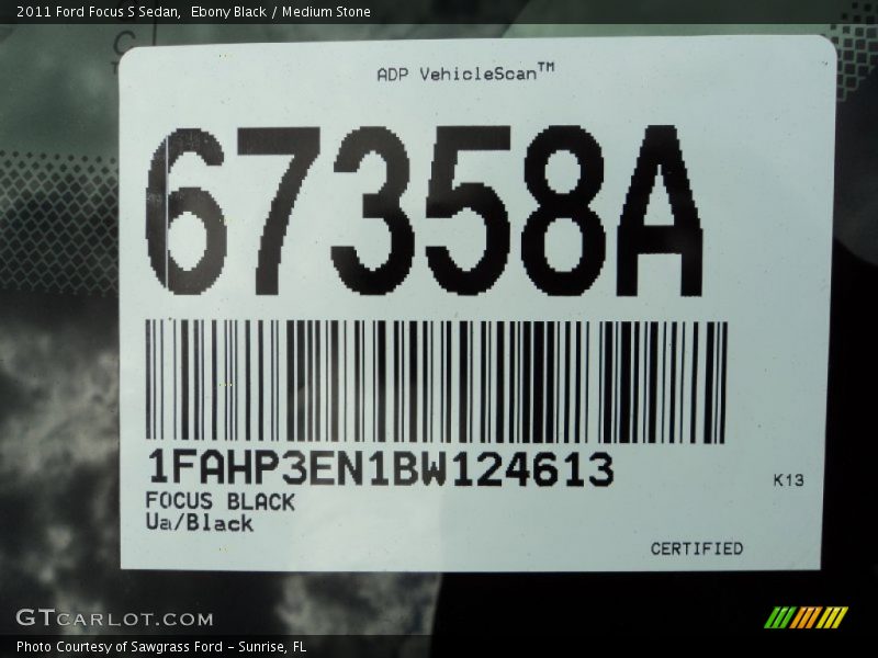 Ebony Black / Medium Stone 2011 Ford Focus S Sedan