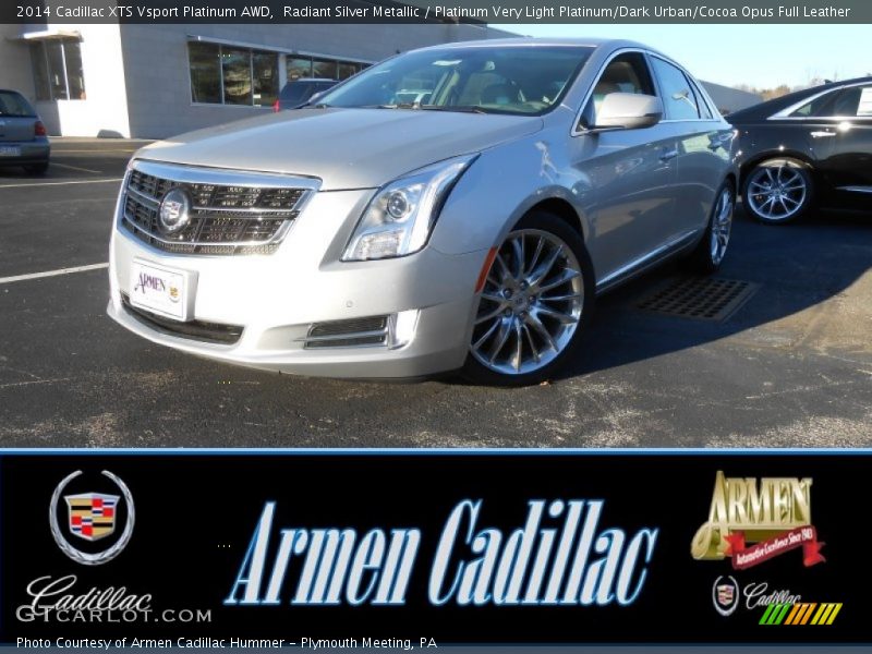 Radiant Silver Metallic / Platinum Very Light Platinum/Dark Urban/Cocoa Opus Full Leather 2014 Cadillac XTS Vsport Platinum AWD