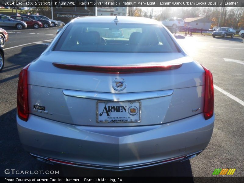 Radiant Silver Metallic / Platinum Very Light Platinum/Dark Urban/Cocoa Opus Full Leather 2014 Cadillac XTS Vsport Platinum AWD