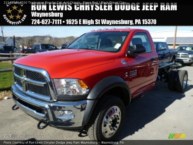 Flame Red / Black/Diesel Gray 2014 Ram 4500 Tradesman Regular Cab 4x4 Chassis