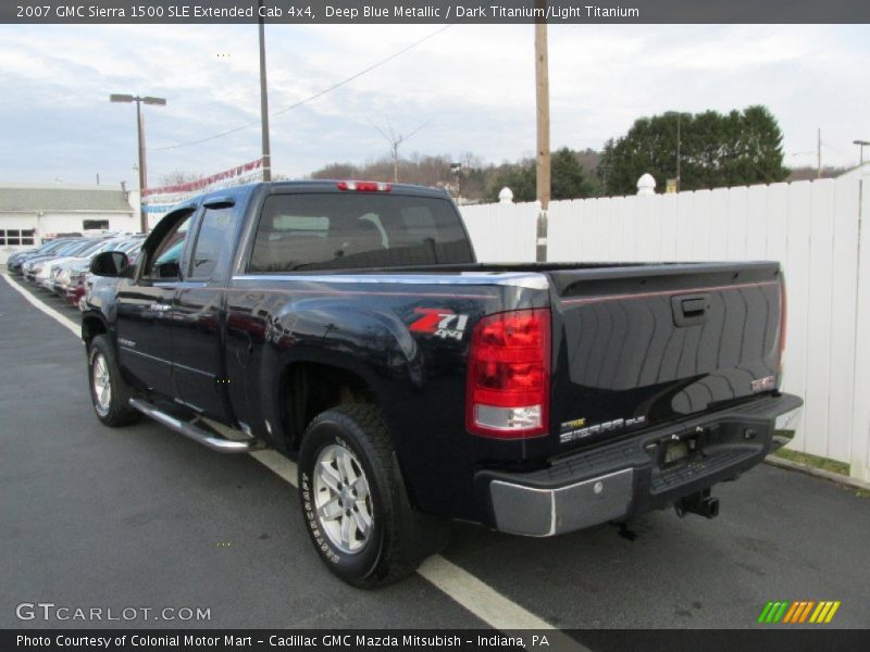 Deep Blue Metallic / Dark Titanium/Light Titanium 2007 GMC Sierra 1500 SLE Extended Cab 4x4