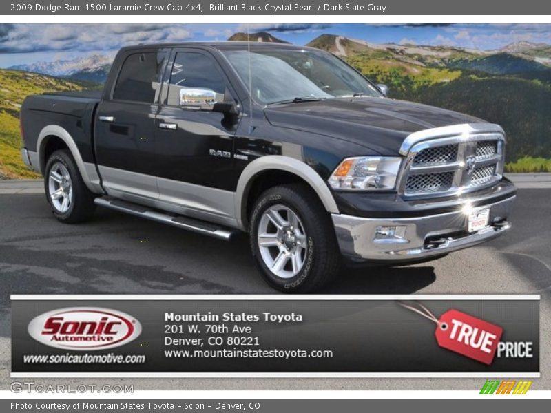 Brilliant Black Crystal Pearl / Dark Slate Gray 2009 Dodge Ram 1500 Laramie Crew Cab 4x4