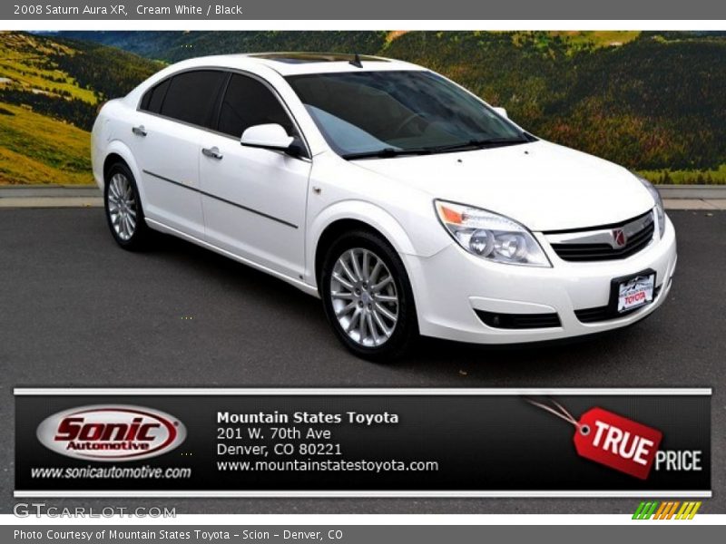 Cream White / Black 2008 Saturn Aura XR