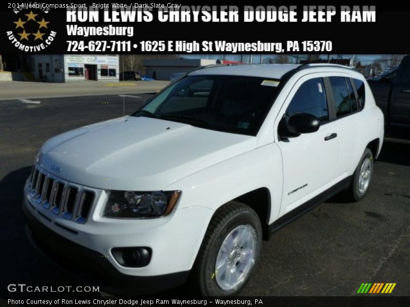 Bright White / Dark Slate Gray 2014 Jeep Compass Sport