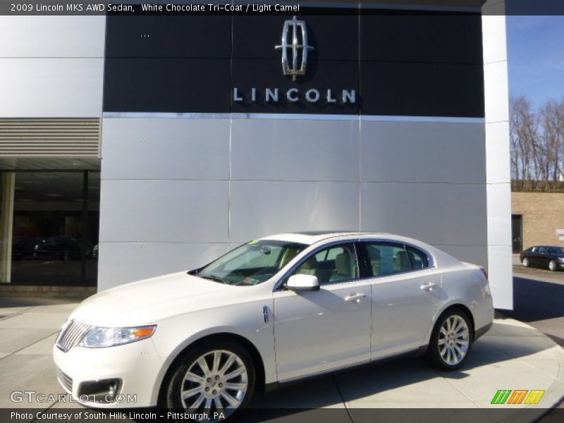 White Chocolate Tri-Coat / Light Camel 2009 Lincoln MKS AWD Sedan