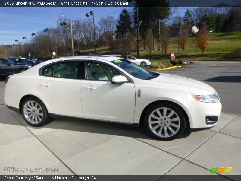 White Chocolate Tri-Coat / Light Camel 2009 Lincoln MKS AWD Sedan