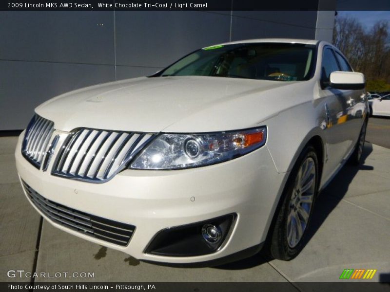 White Chocolate Tri-Coat / Light Camel 2009 Lincoln MKS AWD Sedan