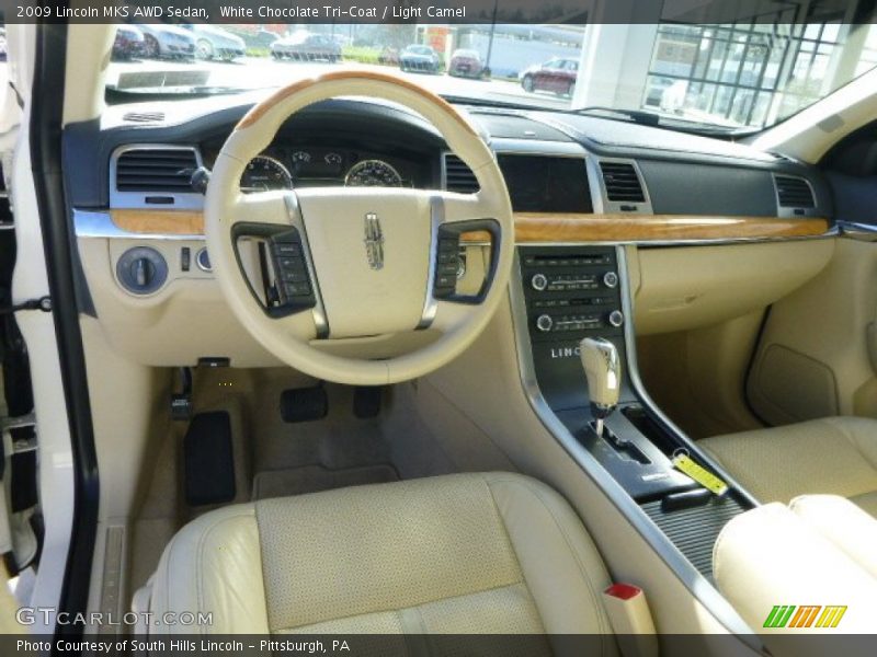 White Chocolate Tri-Coat / Light Camel 2009 Lincoln MKS AWD Sedan