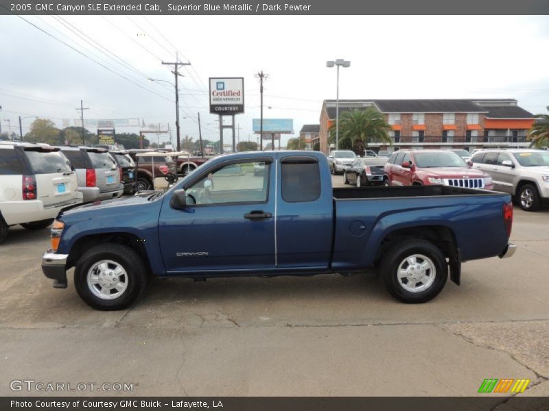 Superior Blue Metallic / Dark Pewter 2005 GMC Canyon SLE Extended Cab