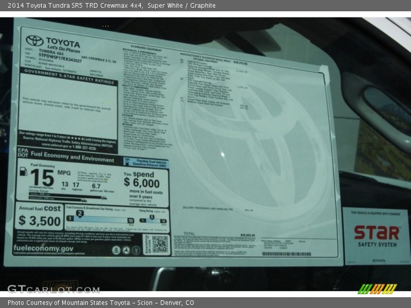 Super White / Graphite 2014 Toyota Tundra SR5 TRD Crewmax 4x4