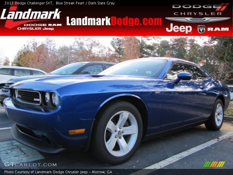 Blue Streak Pearl / Dark Slate Gray 2012 Dodge Challenger SXT