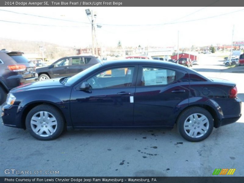 True Blue Pearl / Black/Light Frost Beige 2014 Dodge Avenger SE