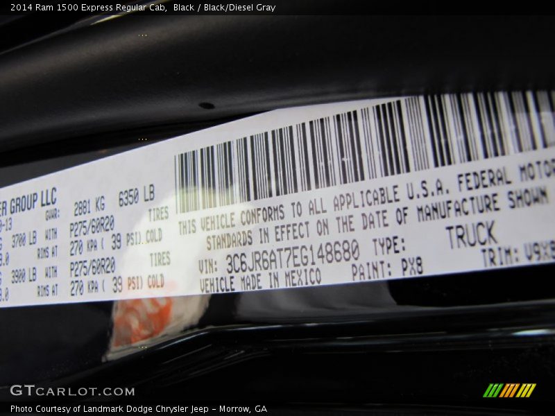 Black / Black/Diesel Gray 2014 Ram 1500 Express Regular Cab