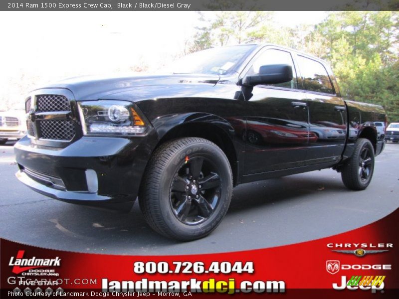 Black / Black/Diesel Gray 2014 Ram 1500 Express Crew Cab